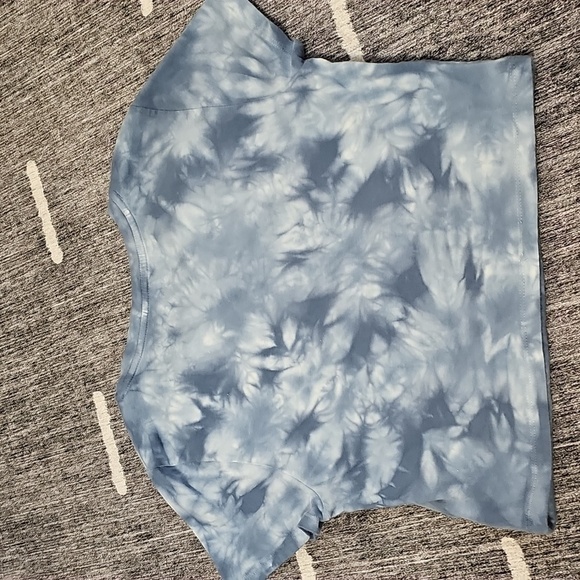 Blue Tie-Dye Women's Crop Top - Picture 3 of 5
